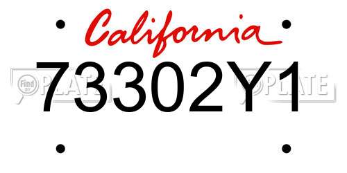 73302Y1 California License Plate