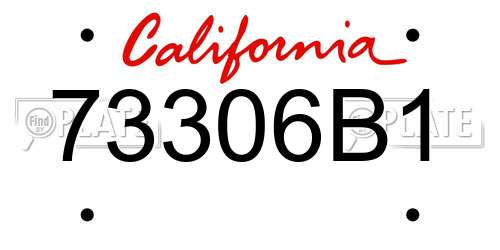 73306B1 California License Plate