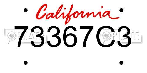 73367C3 California License Plate