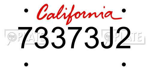 73373J2 California License Plate