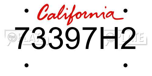 73397H2 California License Plate