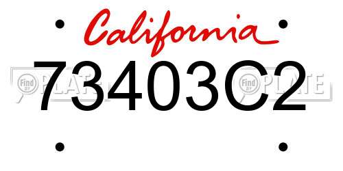 73403C2 California License Plate