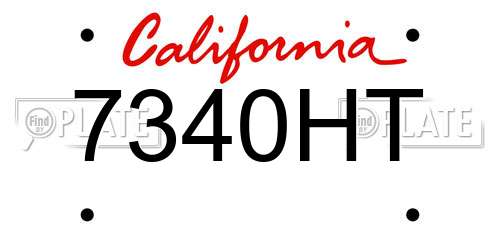 7340HT California License Plate