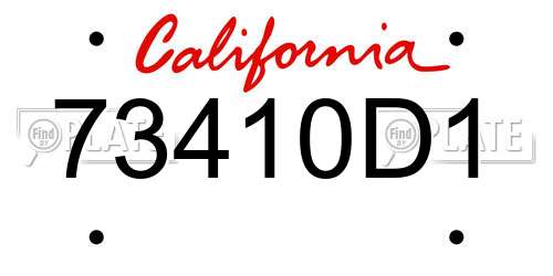 73410D1 California License Plate