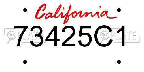 73425C1 California License Plate