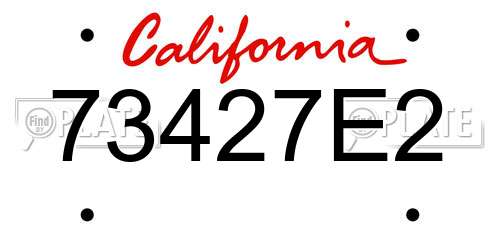 73427E2 California License Plate