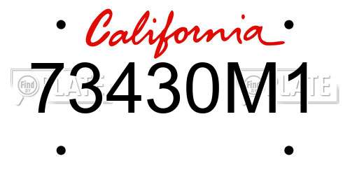 73430M1 California License Plate