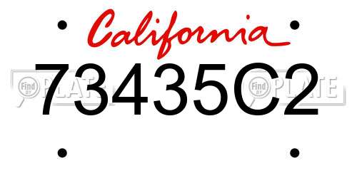 73435C2 California License Plate