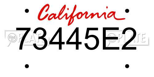 73445E2 California License Plate