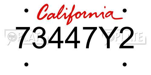 73447Y2 California License Plate
