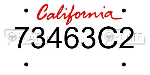 73463C2 California License Plate