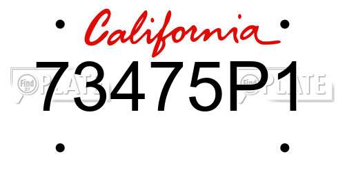 73475P1 California License Plate