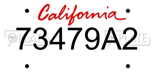 73479A2 California License Plate