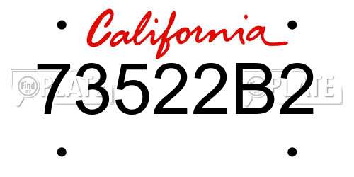 73522B2 California License Plate