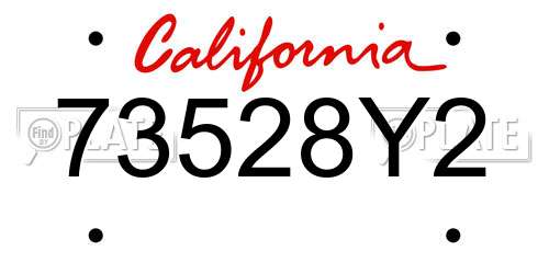 73528Y2 California License Plate