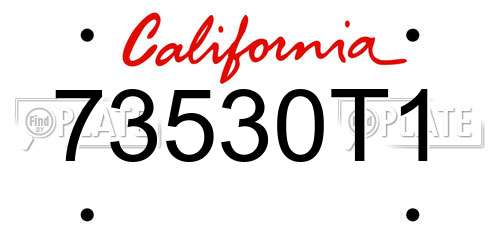 73530T1 California License Plate