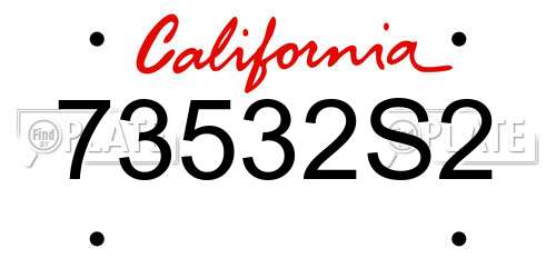 73532S2 California License Plate