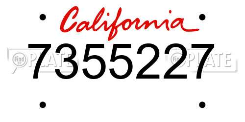 7355227 California License Plate