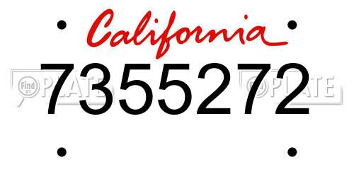 7355272 California License Plate