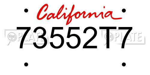 73552T7 California License Plate