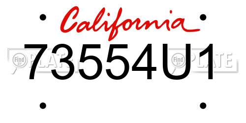 73554U1 California License Plate