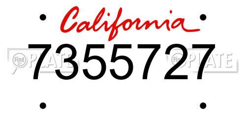 7355727 California License Plate