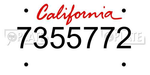 7355772 California License Plate