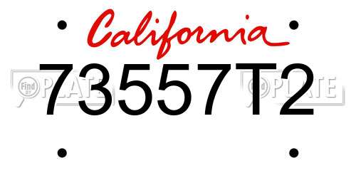 73557T2 California License Plate