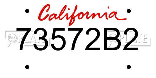 73572B2 California License Plate
