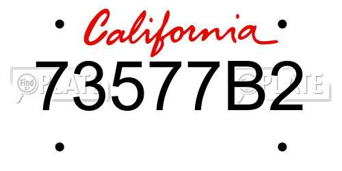 73577B2 California License Plate
