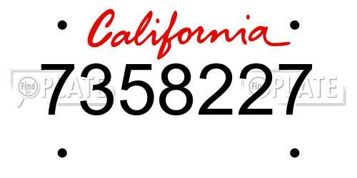 7358227 California License Plate