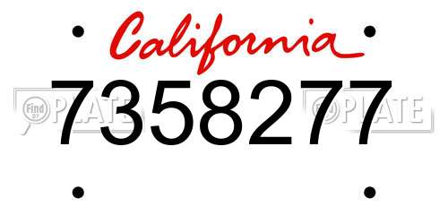7358277 California License Plate