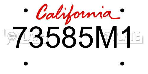 73585M1 California License Plate