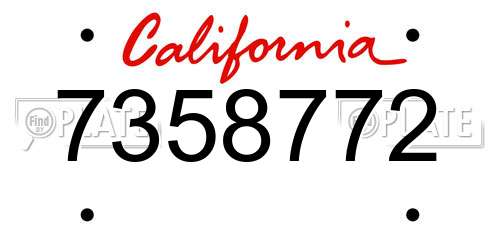 7358772 California License Plate