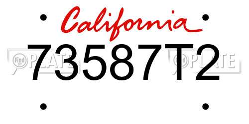 73587T2 California License Plate