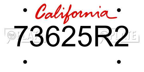 73625R2 California License Plate