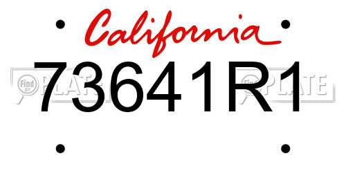 73641R1 California License Plate