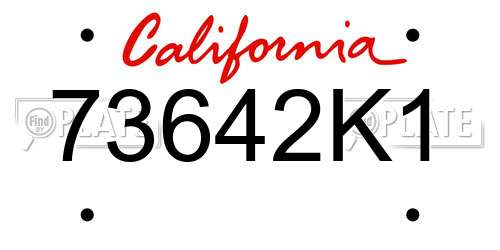 73642K1 California License Plate