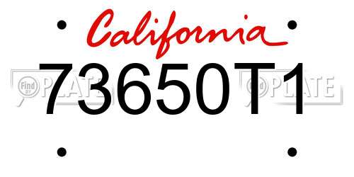 73650T1 California License Plate