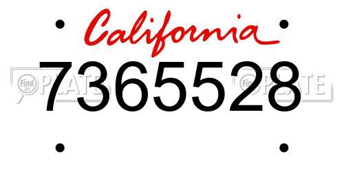 7365528 California License Plate