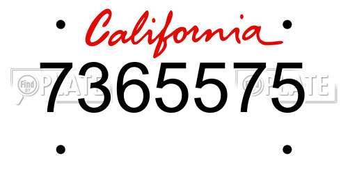 7365575 California License Plate