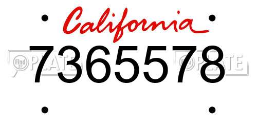 7365578 California License Plate