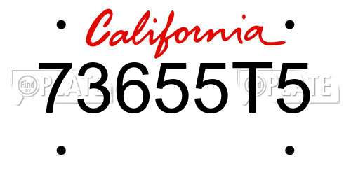 73655T5 California License Plate