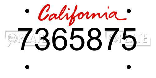 7365875 California License Plate