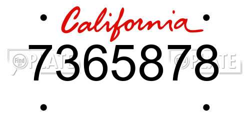 7365878 California License Plate