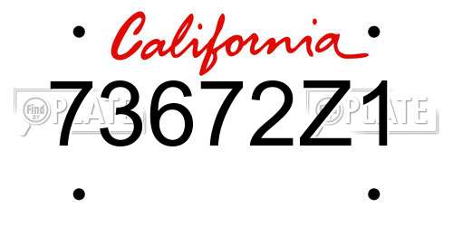 73672Z1 California License Plate