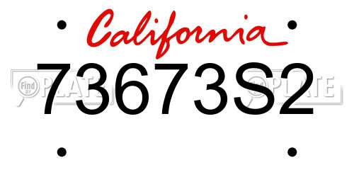 73673S2 California License Plate