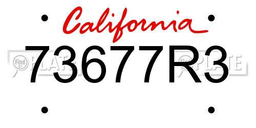 73677R3 California License Plate