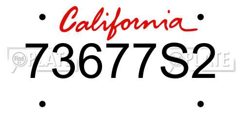 73677S2 California License Plate