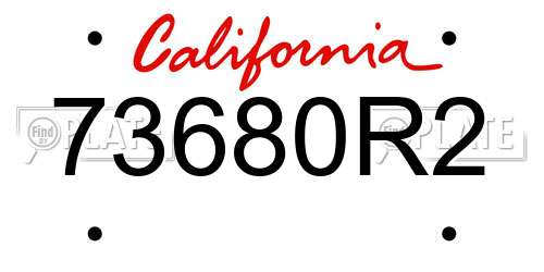 73680R2 California License Plate